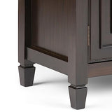 SIMPLIHOME Connaught SOLID WOOD 40 Inch Wide Traditional Entryway Storage Cabinet in Dark Chestnut Brown, For the Living Room, Entryway and Family SIMPLIHOME