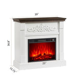 Electric Fireplace with Mantel, 40" Electric Fireplace, Fireplaces Entertainment Center, Fireplaces TV Stand with 23" Insert Heater with 3D Flame for Living Room, 1400W/750W LIDYUK