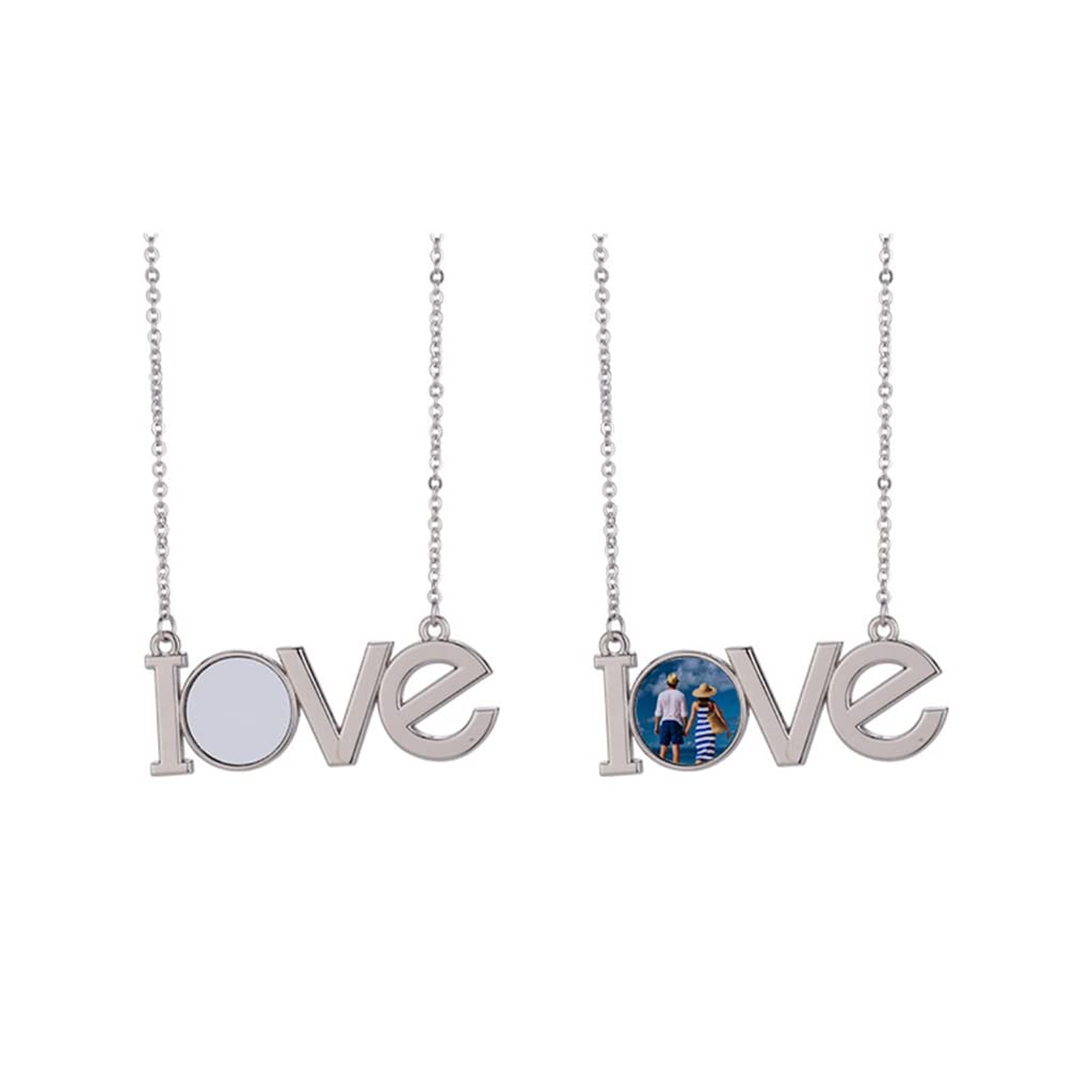 Stebcece Love Heart Pendant Necklace Sublimation Blanks Photo Necklace Hot Transfer Printing Couple Jewelry Party Favor Crafts