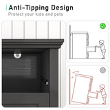 chartustriable Farmhouse 9 Drawers Dresser, Wood Dresser for Bedroom Wide Chest of Drawers, French Country Storage Double Dressers Organizer for Bedroom, Living Room, Nursery(Black) chartustriable