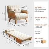Vakdle 35.43“ Sofa Bed,Adjustable Backrest&futon Sofa Bed, Modern Convertible Sleeper Chair for Bedroom，Small Spaces,Dorm, Living Room,Office Vakdle