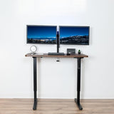 VIVO Compact Hand Crank Stand Up Desk Frame for 37 to 77 inch Table Tops, Ergonomic Standing Height Adjustable Base with Foldable Handle, Black, DESK-M051MB VIVO