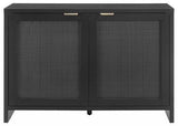 Crosley Furniture Kenji Media Console, Record Player Stand with Vinyl Storage, Modern Home Organizer, Black Crosley Furniture