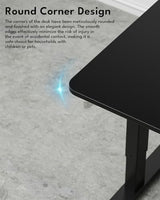 Zontera Standing Desk, Height Adjustable Electric Stand up Desk, 55 x 24 Inches Sit Stand Home Office Desk with Splice Board, Black Frame/Black Top Zontera