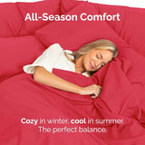 Full Size Flat Sheet - Hotel Quality Top Flat Bed Sheet Only - Ultra-Soft, Comfy, Breathable & Cooling - Fade & Wrinkle Free - Easy-Care, Stain & Shrink Resistant Bedding - Easy-Fit & Oeko-Tex - Red CGK Unlimited