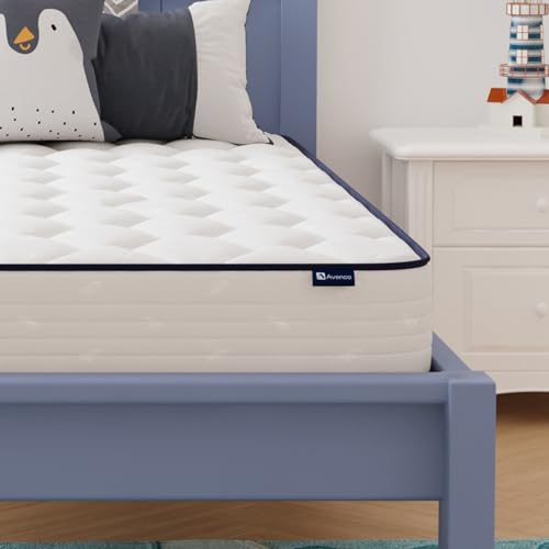 Avenco 8 Inch Twin Mattress, Foam and Spring Hybrid Mattress in a Box, Medium Soft, Breathable Fabric & Adaptive Support, CertiPUR-US Certified, Twin Size Mattress in Guest and Kids Bedroom Avenco