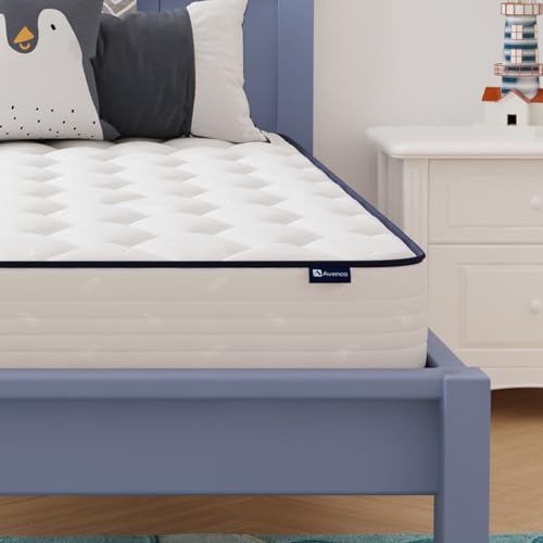 Avenco 8 Inch Twin Mattress, Foam and Spring Hybrid Mattress in a Box, Medium Soft, Breathable Fabric & Adaptive Support, CertiPUR-US Certified, Twin Size Mattress in Guest and Kids Bedroom