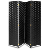 SereneLife 4-Panel Folding Room Divider, Woven Fiber Privacy Screen, Portable Partition for Room Separation, Lightweight Decorative Screen for Living Room, Office, Porch, and Dressing Area, 71” x 18” SereneLife
