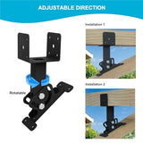 Wpbhk 3Pcs Roof Riser Brackets Kit Pergola Roof Riser Beam Bracket Pergola Support Brackets, Heavy Duty Roof Mount Brackets 3-1/2" Saddle Black for Gazebo Pergola Wpbhk