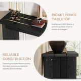 Tribesigns Farmhouse Console Table, 70.9-Inch Extra Long Console Table, Wood Sofa Table Behind Couch with Widened Tabletop & Sturdy Double Pedestal for Living Room, Hallway, Foyer (Black) Tribesigns