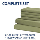 Home Collection Micro Caress Luxurious Sheet Set, 90GSM 3 -Piece Twin with 1 Additional Pillowcase, Sage Color Cathay Home