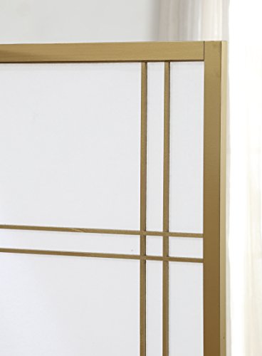 Roundhill Furniture Seto 4-Panel 4 Golden Room Divider Screen, Gold Roundhill Furniture