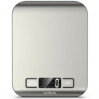 Ultrean Food Scale, 33lb Digital Kitchen Scale for Food Ounces Grams, 304 Stainless Steel, Type-C Charging and Batteries, Perfect for Meal Prep, Cooking, and Baking