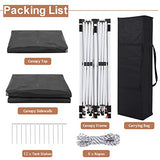COBIZI 10x20 Pop Up Canopy Tent with Sidewalls,Party Tent Outdoor Gazebos, Waterproof & UV50+,3 Adjustable Heights,Higher Frame Design - Extra Tall for Parties Backyard,Weddings,Markets,Black COBIZI