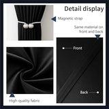Sovtfides Blackout Curtains, Black 1 Panel W105 x L84in, with Ceiling Curtain Track Black 9.84ft, Thermal Insulated Sliding Door Room Divider Sovtfides