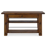 Durango 54-Inch Farmhouse-Industrial Style Wood Console Table with Two Open Shelves, Solid Wood Top, and Natural Grain and Knots – Fits TVs up to 60 Inches in Living Rooms by Alaterre Furniture Alaterre Furniture