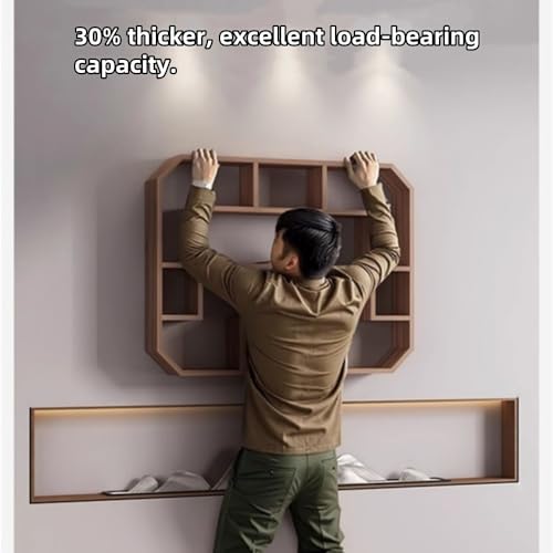 Solid Wood Tea Cup Holder, Wall Mounted Teapot Display Stand, Teaware Shelf Storage Rack, Curio Display Case for Collectibles and Succulents WoodArtSupply