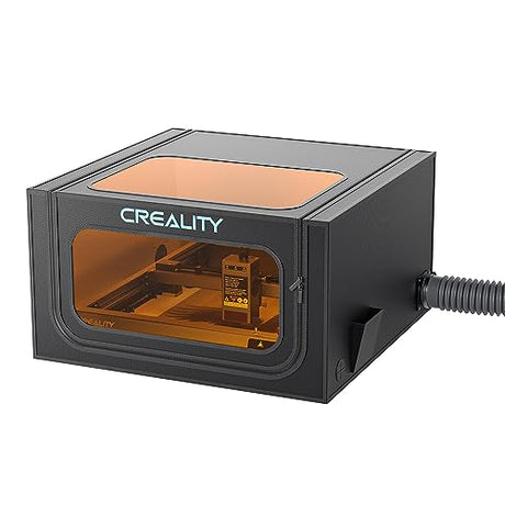 Creality Laser Engraver Enclosure 2.0 with Vent, Fireproof and Dustproof Laser Cutter Protective Cover 28.3x28.3x15.7in with Fan and Pipe, Fits for Most Laser Engraver, Against Smoke, Odor, Noise Creality