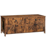 HOOBRO 47.2" Litter Box Enclosure for 2 Cats, Hidden Litter Box Furniture with Double Rooms, Wooden Cat Litter Box Enclosure, Dual Litter Box Design, Large Cat House for 2 Cats, Rustic Brown BF32MW01 HOOBRO