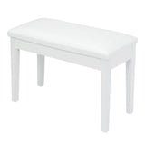 Bonnlo White Duet Piano Bench Wooden Keyboard Bench with Storage and Padded Cushion Bonnlo