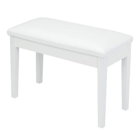 Bonnlo White Duet Piano Bench Wooden Keyboard Bench with Storage and Padded Cushion Bonnlo
