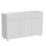 GLCHQ Storage Drawer File Cabinet Side Cabinet Entryway Console Side Tables with Three Drawers and Three Doors for Office or Kitchen Room (Three Doors, Grey) GLCHQ