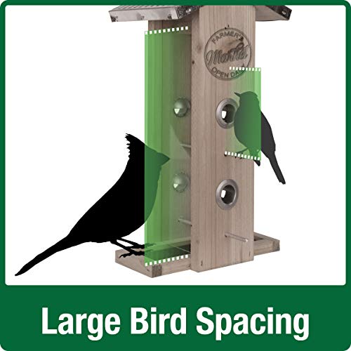 Wild Wings WWGF1-DECO Galvanized Weathered Vertical Cedar Bird Hopper Feeder - WoodArtSupply