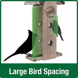 Wild Wings WWGF1-DECO Galvanized Weathered Vertical Cedar Bird Hopper Feeder Wild Wings