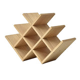 KIRIGEN Wooden 8-Bottle Wine Rack - 3-Tier Wood Wine Display Rack/Free Standing and Countertop Wine Storage Shelf - Bottle Holder/Cabinet Glass Rack Natural XHJJ3-NA KIRIGEN
