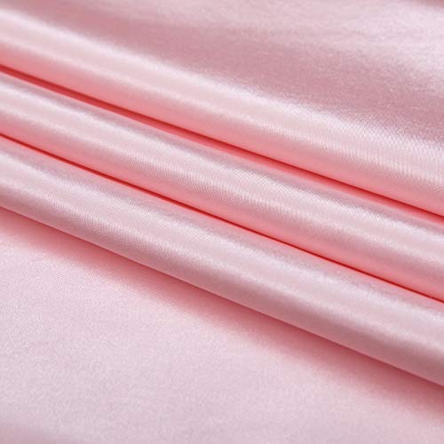 P Pothuiny 5 Pieces Satin Duvet Cover Full/Queen Size Set, Luxury Silky Like Blush Pink Duvet Cover Bedding Set with Zipper Closure, 1 Duvet Cover + 4 Pillow Cases (No Comforter) P Pothuiny