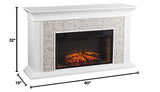 SEI Furniture Canyon Heights Faux Stacked Stone Electric Fireplace, White SEI Furniture