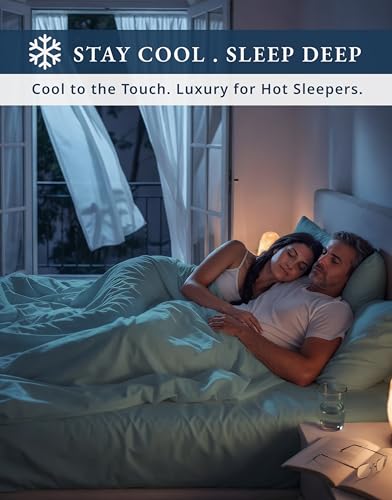 LANE LINEN 1000 Thread Count 100% Egyptian Cotton King Size Sheets – Silky Sateen Weave, Naturally Cooling & Durable, Ultra-Soft Luxury You Can Feel,15" Deep Pocket King Sheet Set – French Blue LANE LINEN