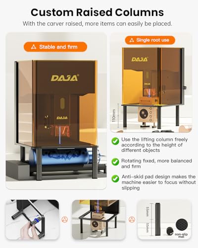 DAJA DJ6Pro Enclosed Laser Engraver Machine Desktop Laser Cutter with Rasiers support Lightburn for DIY beginner-friendly (10W) DAJA