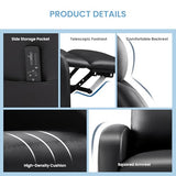 Simple Deluxe Recliner Chair - Adjustable Push Back PU Leather Recliner, Plush Reading Chair & Luxe Sofa Chair for Living Room Chairs or Bedroom Chair, Single Recliner for Home Theater