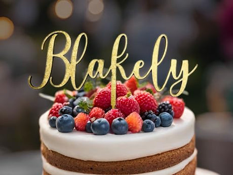 Custom Name Birthday Cake Topper Personalized Name Cake Topper for Baby Shower Gift for Birthday Graduation Cake Topper Made with Wood designLEE Studio