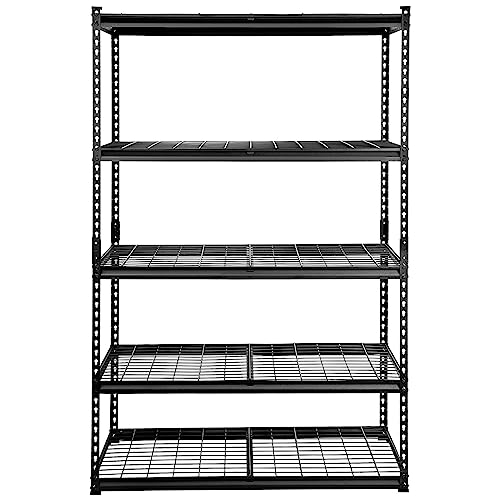 VEVOR Storage Shelving Unit, 5-Tier Adjustable Storage Shelves, 48" L x 24" W x 72" H Heavy Duty Garage Storage Shelves, Metal Shelves for Kitchen Pantry Basement Bathroom Laundry