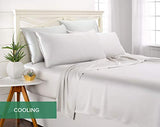 King Sheets by Pure Bamboo, Genuine 100% Organic Viscose Derived from Bamboo Bed Sheet Set, Soft & Cooling, Double Stitching, 2 Year Quality Promise (King, White) Pure Bamboo