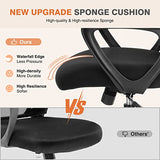 Sweetcrispy Ergonomic Mid-Back Mesh Home Office Desk Chair with Wheels, Lumbar Support, and Comfortable Armrests for Home, Bedroom, Study, Office Sweetcrispy