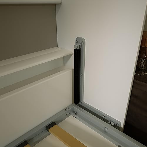 Ball & Cast Horizontal Murphy Bed Twin Size with Shelf Storage,Mordern Design Hideaway Cabinet Wall Bed w Gas Struts,Wood Folding Space-Saving Furniture for Bedroom,Student Dorms,White Ball & Cast