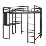 DHP Abode Full Size Metal Loft Bed, Black DHP