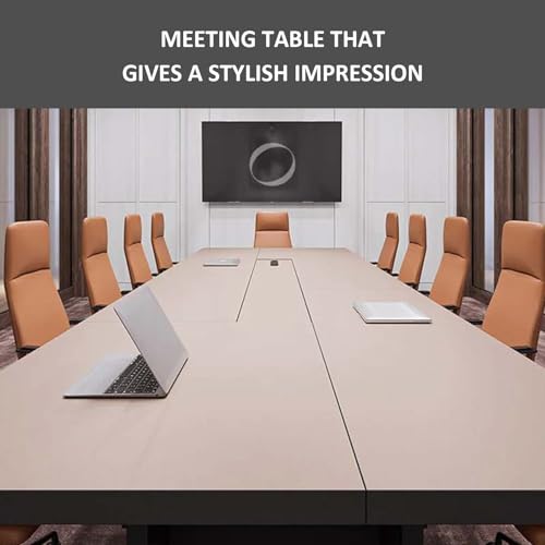 13FT Large Modern Conference Table, Extra-Thick Rectangular Table, Sleek Minimalist Boardroom Meetings Room Table for Office Home Furniture Negotiations (Wood, 157" L*59" W*29.5" H) - WoodArtSupply