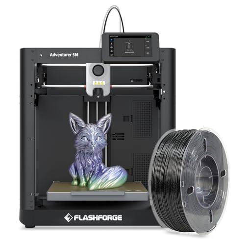 FLASHFORGE Adventurer 5M 3D Printer with Sparkle Black ASA 1.75mm 1kg - WoodArtSupply