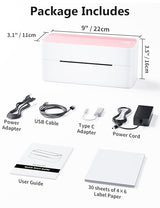 Phomemo Bluetooth Thermal Label Printer, 241BT 4X6 Wireless Shipping Label Printer for Small Business, Pink Labels Printers for Shipping Package, Compatible with iPhone, Android, Shopify, Amazon, USPS