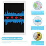 Chicago Flag Skyline Sports Painting Adults Diamond Kits Painting 5D Art Paint by Number Full Drill Home Wall Decor 8"x12" WoodArtSupply