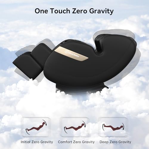 Real Relax Massage Chair Full Body of Dual Core S Track,Zero Gravity Realiner with App Control,Bluetooth,Foot Roller,Home or Office Use,Black and Gold Real Relax