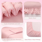 Wowelife Pink Toddler Bedding Set for Girls Toddler Bedding 4 Pieces Boho Tufted Comforter with Ruffles Design Toddler Girl Bed Set with Comforter, Fitted Sheet, Flat Sheet and Pillowcase Wowelife