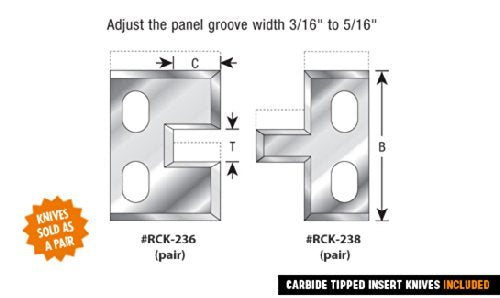 Amana Tool - Adj. Shaper Tongue/Groove Set (61218), Industrial Grade Amana Tool
