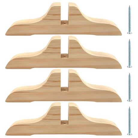 CALIDAKA 4pcs Folding Room Divider Stand,Wooden Room Divider Stand with Screws,Room Divider Screen Holder Feet Partition,Folding Privacy Screen Holder for Hotel Home Office(Color:Wood Color) CALIDAKA