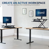 VIVO Height Adjustable 28 inch Stand Up Desk Converter, Quick Sit to Stand Tabletop Dual Monitor Riser Workstation, Black, DESK-V028S VIVO