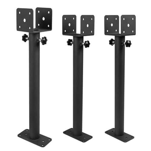 Wpbhk 3Pcs Roof Riser Brackets Kit, Roof Mount Brackets, Pergola Roof Beam Brackets, 3-1/2" Saddle Black Riser